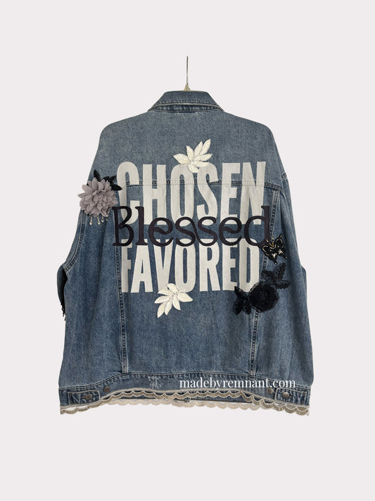 Marvelous Work Custom Painted Denim - Chosen Blessed Favored